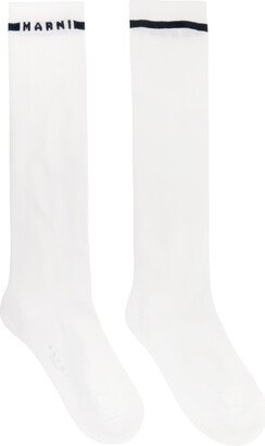 White Logo Socks-AD