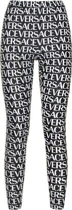 All over logo print jersey leggings