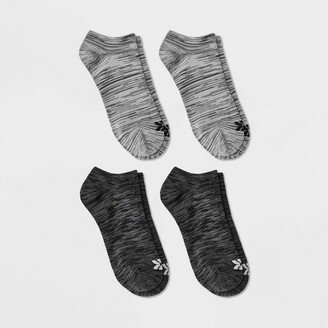 Women' 4pk Lightweight Random Feed No Show Athletic Sock - All in Motion™ Aorted Gray 4-10