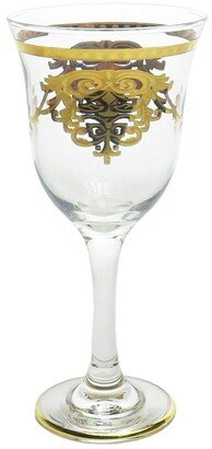 Water Glass with 14K Gold Design, Set of 6