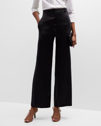 Bany Wide-Leg Satin Pants