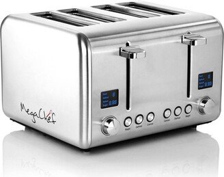 MegaChef 4 Slice Stainless Steel Toaster - Silver