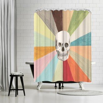 71 x 74 Shower Curtain, Skull Is Cool by Florent Bodart