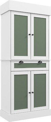 72'' Kitchen Buffet Hutch Pantry Cabinet Cupboard with 4 Doors & Adjustable Shelves