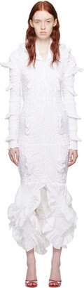 Feben White Twist Midi Dress