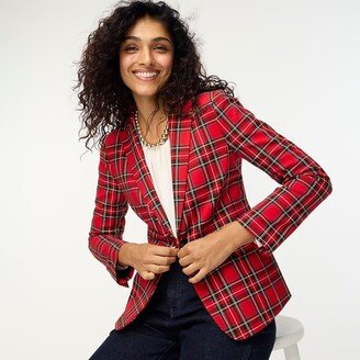 Women's Petite Tartan Two-Button Blazer