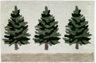 Trees with Gold Star Holiday Bath Rug, 20 x 30