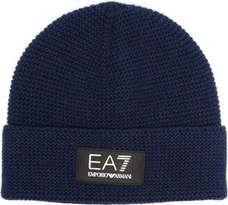 Logo-Patch Wool-Blend Beanie