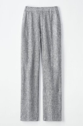 Women's Hidden Stretch-Waist Linen Pants - Charcoal - 4P - Petite Size