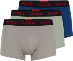 Three-pack of logo-waistband trunks in stretch cotton