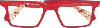 Etnia Barcelona Check-Pattern Rectangle-Frame Glasses