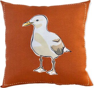 Seagull Indoor /Outdoor Rust Burnt Sienna Throw Pillow