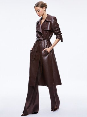 Elicia Vegan Leather Trench Coat-AA