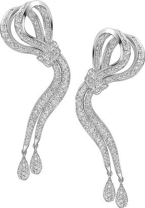 Vanleles Lyla's Knot 18K White Gold & 2.95 TCW Diamond Drop Earrings