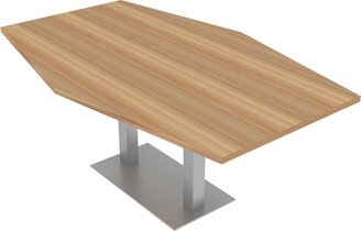 Skutchi Designs, Inc. 7 Foot Hexagon Conference Table With Square Metal Base Power And Data