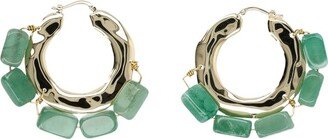 Embellished Bar-Pin Fastened Hoop Earrings