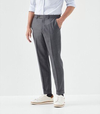 Virgin Wool Straight Trousers-AA