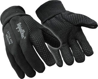 Men's Insulated Jersey Cotton Knit Work Gloves with Dotted Grip (Pack of 12 Pairs)