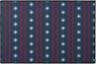 Door Mats: Stars And Stripes - Blue, Red And White Door Mat, Blue