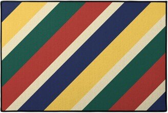 Door Mats: Camping Stripe Diagonal - Multi Door Mat, Multicolor