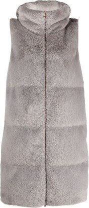 Zip-Up Faux-Fur Hooded Gilet