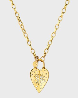Three Stories Jewelry 14k Yellow Gold Diamond Love Heart Pendant