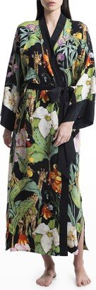 niLuu Printed Vegan Silk Kimono Robe