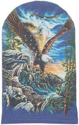 BLACK BRAND LOS ANGELES Soaring Eagle print hooded face mask