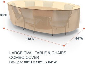 Budge Sedona Tan Outdoor Oval Table and Chairs Combo Cover Multiple Sizes