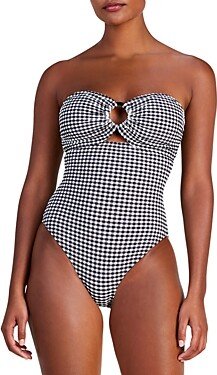 Ring Bandeau Gingham One Piece Swimsuit