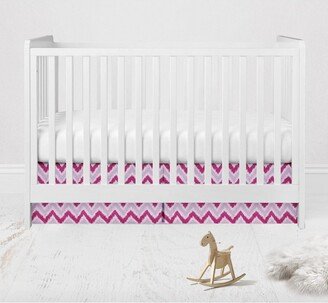 MixNMatch Pink Zigzag Crib or Toddler ruffles/skirt