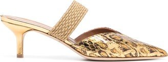 Leopard-Print 60mm Leather Mules