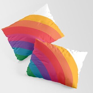 Retro Bright Rainbow - Right Side Pillow Sham