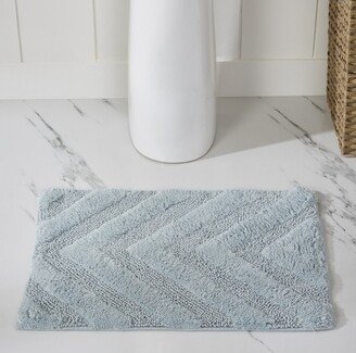 Set of 3 Hugo Collection Blue Cotton Rectangle Bath Rug