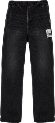 Logo Patch Straight Leg Jeans-BE