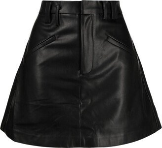 tout a coup High-Waisted Faux-Leather Shorts-AA