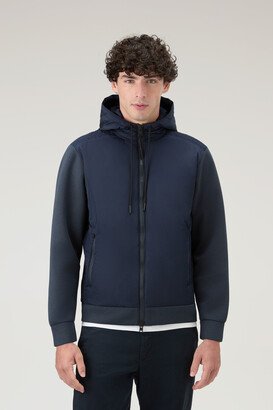 Full-zip Hybrid Hoodie in Cotton Blend