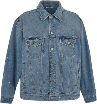 Buttoned Long-Sleeved Denim Jacket-AB