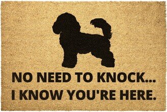 No Need To Knock I Know You Are Here Funny Toy Poodle Dog Coir Doormat Door Mat Entry Rug Housewarming Gift