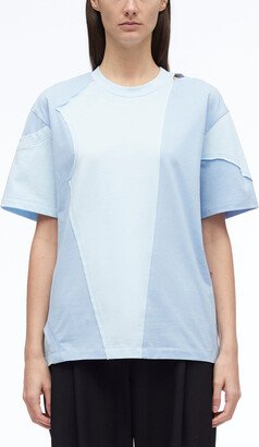 Deconstructed Jersey Crewneck T-Shirt in BLUE-SKY MULTI