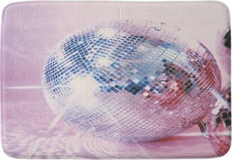 Samantha Hearn Disco Ball Memory Foam Bath Mat Pink