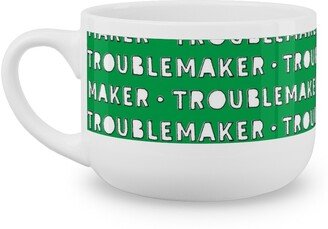 Mugs: Troublemaker - Green Latte Mug, White, 25Oz, Green