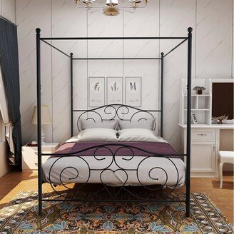 Modern Metal Canopy Bed Frame