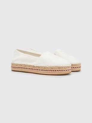 Embroidered Logo Platform Espadrille