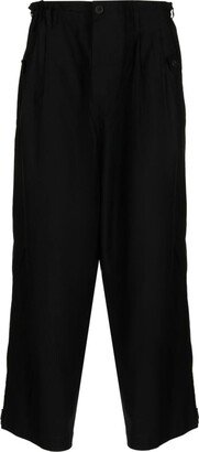 Mid-Rise Wide-Leg Cropped Trousers