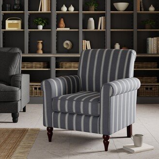 Dunelm Aldridge Self Assembly Folkstone Stripe Armchair Charcoal Grey/White