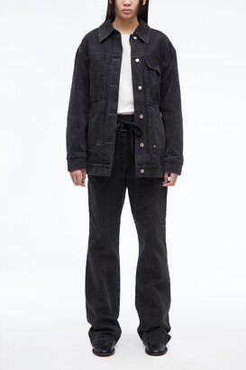 Denim Combo Pant in WASHED BLK