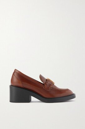 Marcie Embellished Leather Loafers - Brown