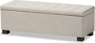 Roanoke Modern and Contemporary Fabric Upholstered Grid - Tufting Storage Ottoman Bench