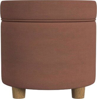 Round Storage Ottoman Spice Velvet